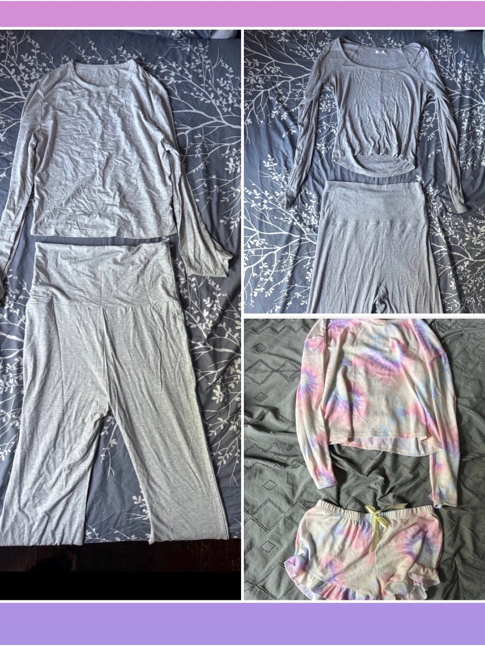 Two piece lounge sets fold over pants